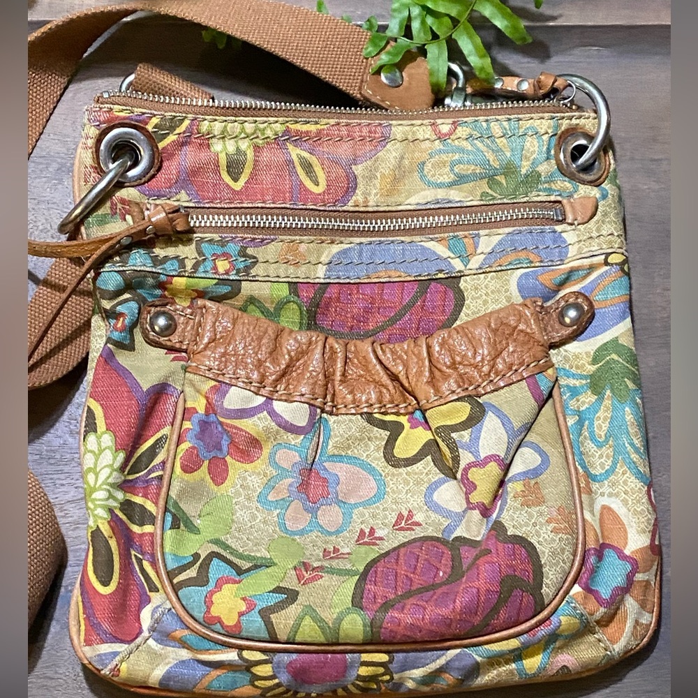 Fossil Vintage Multicolor Floral Crossbody Bag